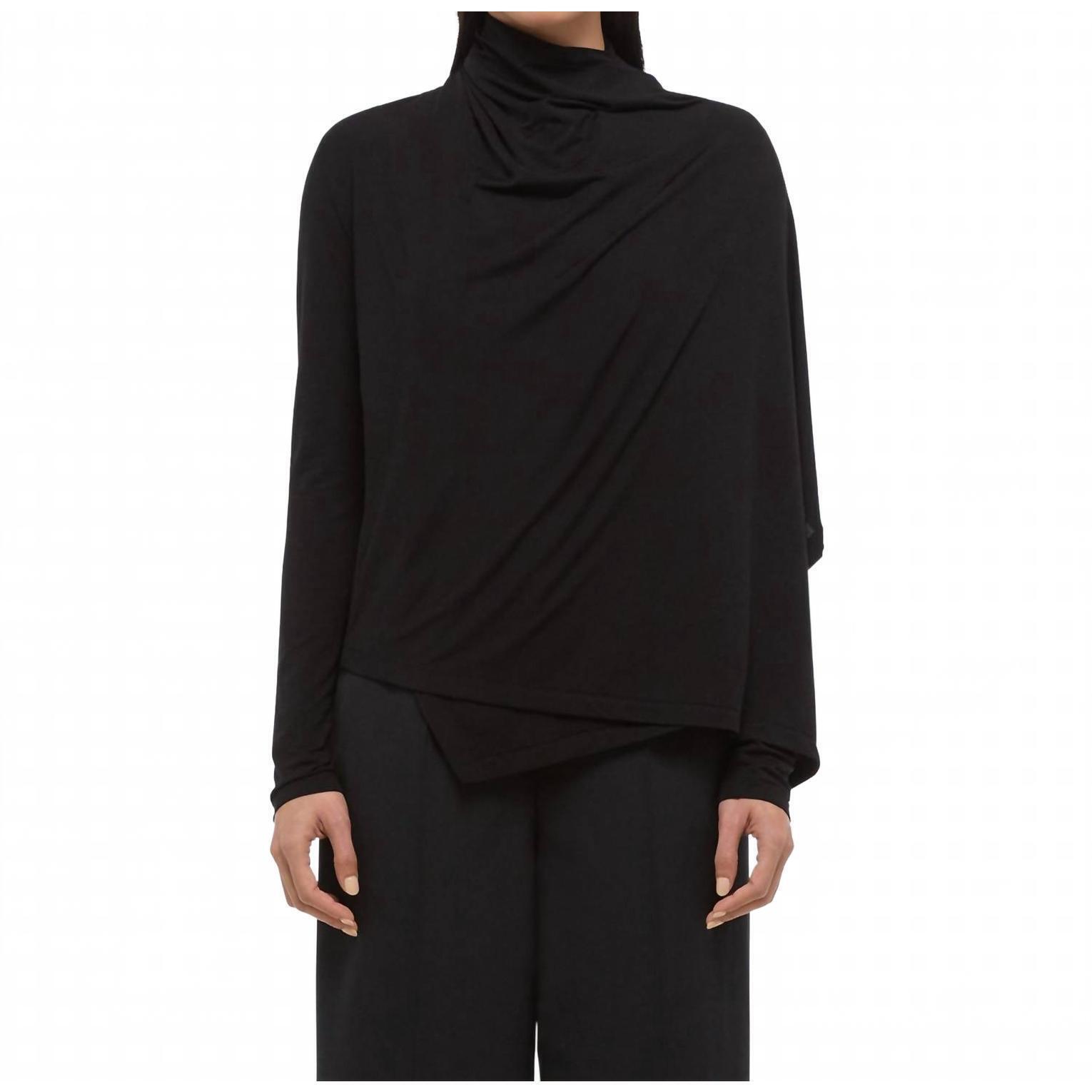 New Helmut Lang Long Sleeve Scarf Top In Black